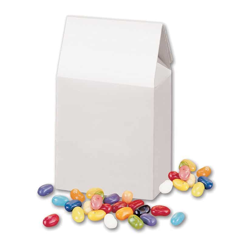 Custom White Gable Box w/ Jelly Belly Jelly Beans - 1