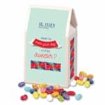 Custom White Gable Box w/ Jelly Belly Jelly Beans