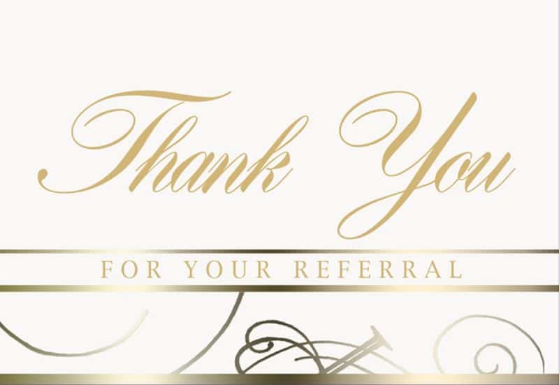 Custom White Thank You Referral Everyday Note Card (3 1/2"x5")