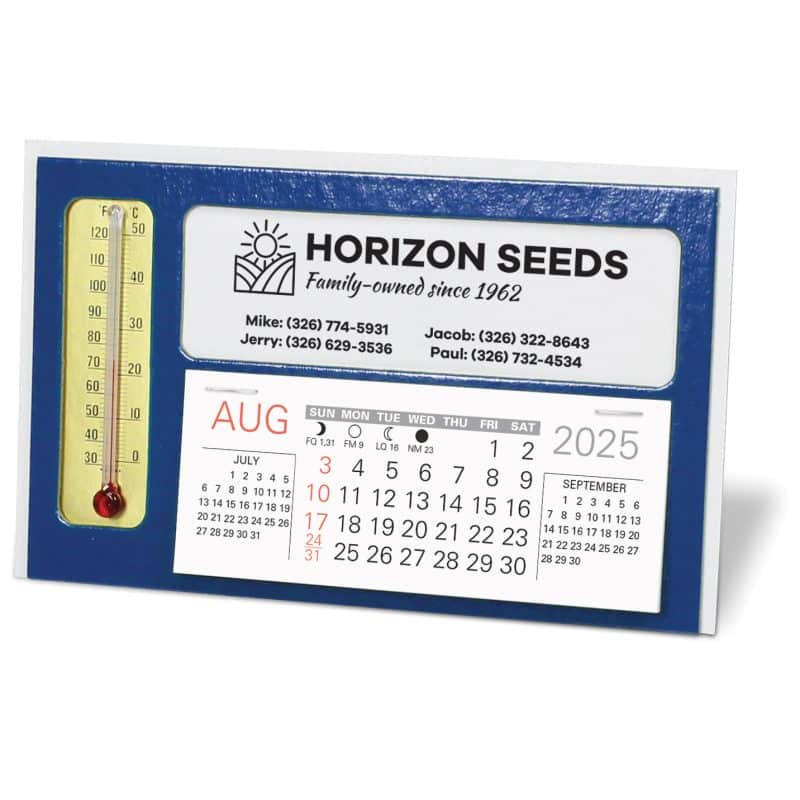 Custom Window Premier Desk Calendar with Thermometer - 3