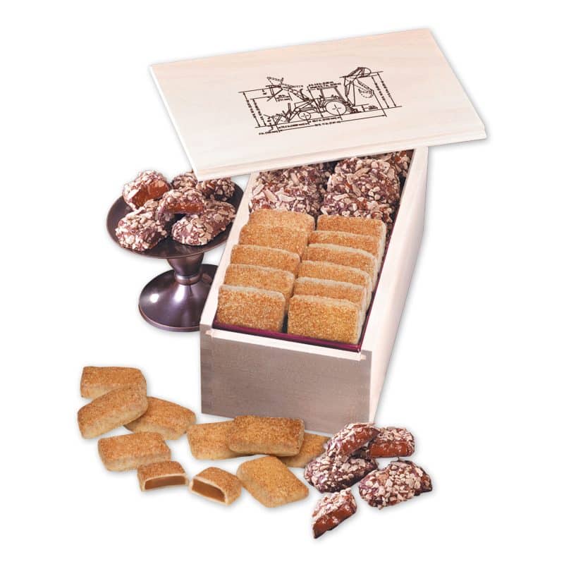 Custom Wooden Collector's Box w/English Butter Toffee & Cinnamon Churro Toffee