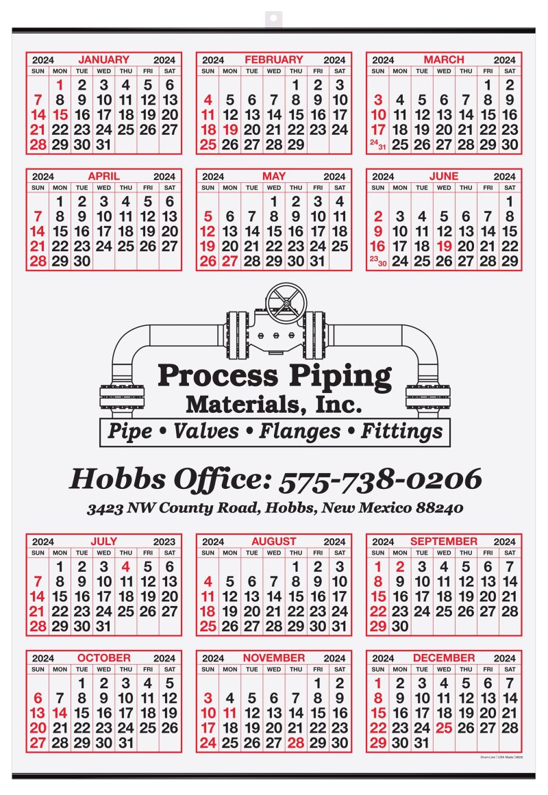 Custom Year-at-a-Glance Calendar w/Center Imprint