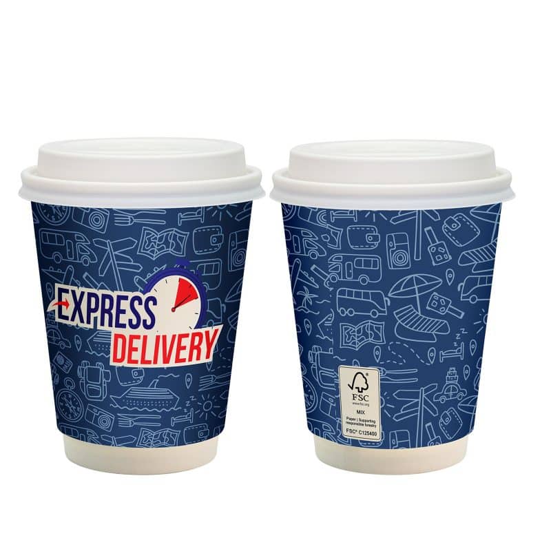 Custom 12 Oz. Full Color Paper Cup With Lid - 2