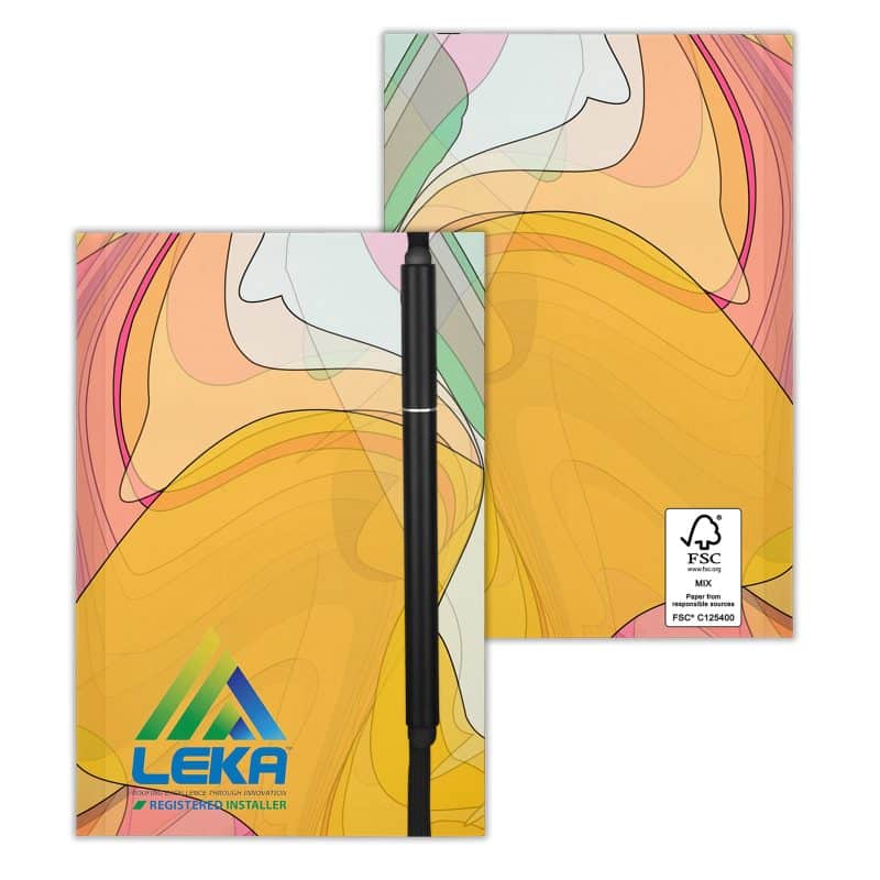 Custom 4" x 6" Perfect Paper Cover Notebook with Elastic Stylus Pen