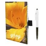Custom 4" x 6" Perfect Paper Cover Notebook with Pen - 3