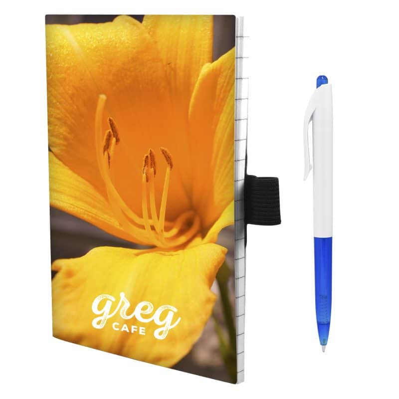 Custom 4" x 6" Perfect Paper Cover Notebook with Pen - 5