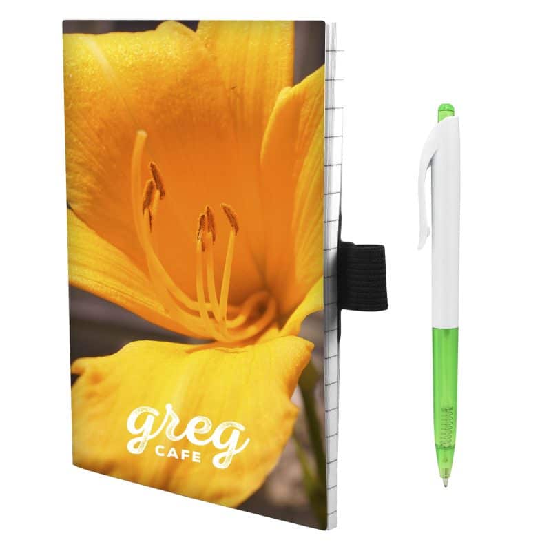 Custom 4" x 6" Perfect Paper Cover Notebook with Pen - 7