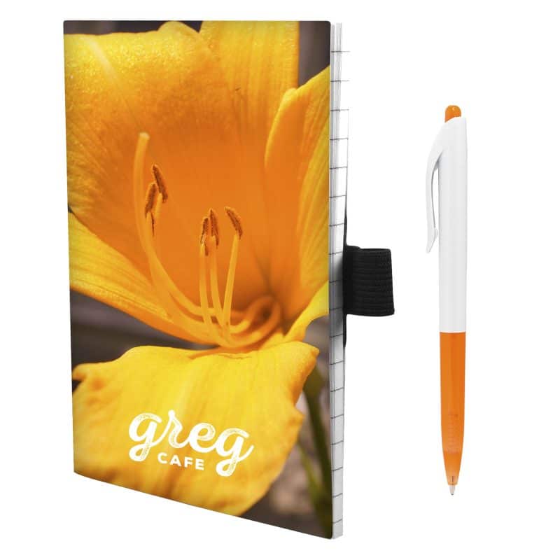 Custom 4" x 6" Perfect Paper Cover Notebook with Pen - 9