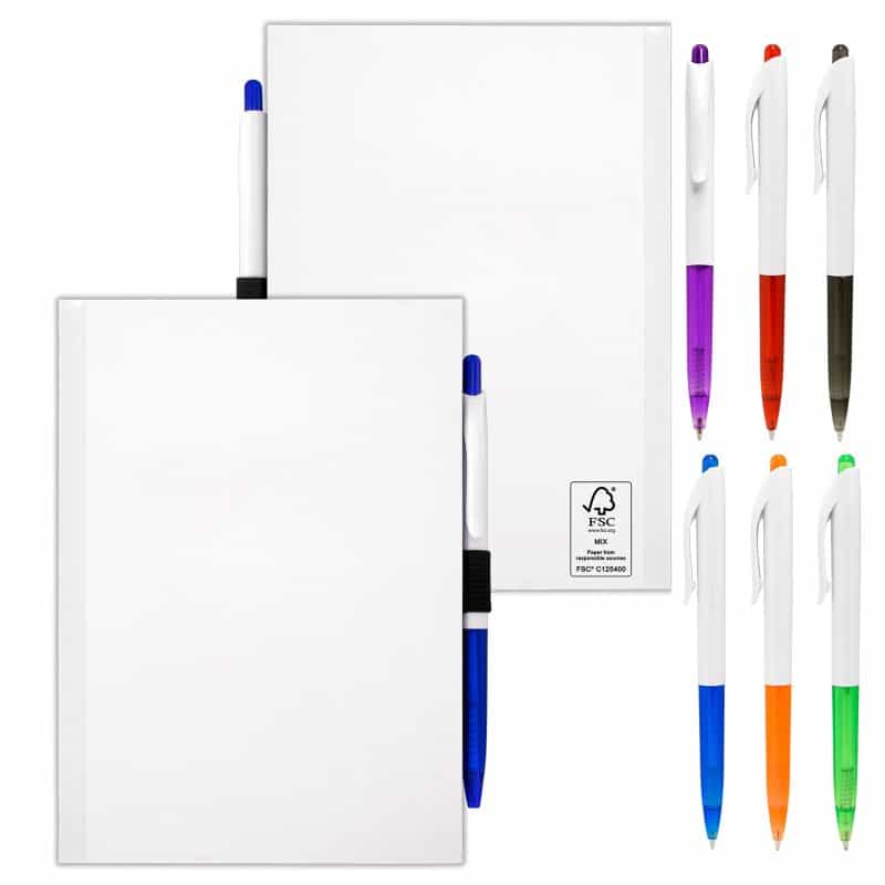 Custom 5" x 7" Perfect Paper Cover Notebook with Pen - 1
