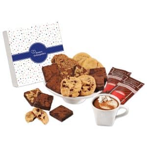 Custom Gourmet Cookie & Brownie Gift Box with Bubbles Sleeve