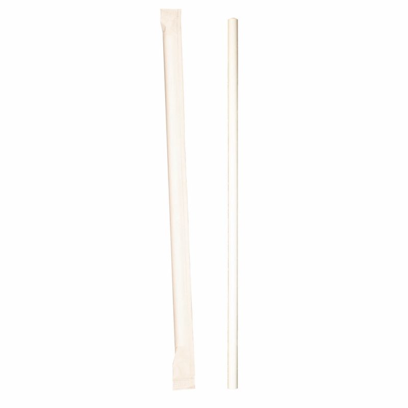 Custom 7.75" White Paper Straw