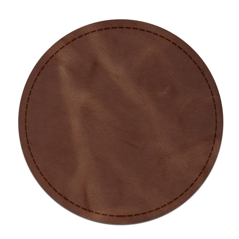 Custom Classic Round Leather Coasters - 8
