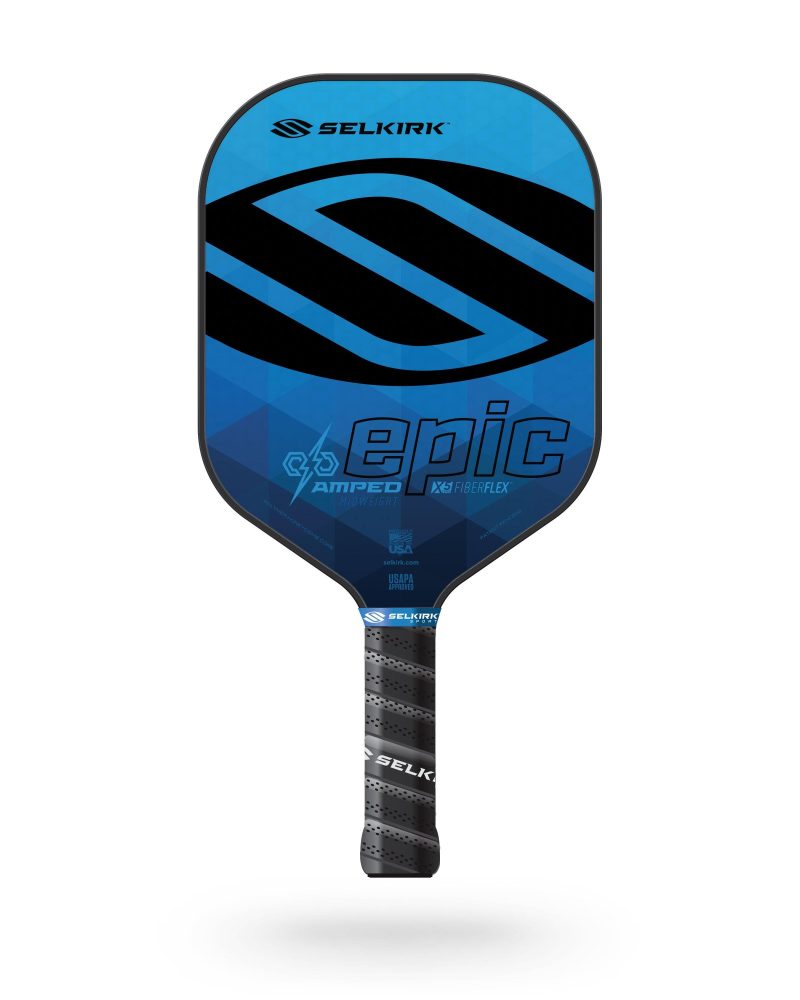 Selkirk-Amped-Epic-Midweight-Sapphire-Blue-Pickleball-Paddle-1528AMP21 Custom Selkirk Amped Epic Midweight Sapphire Blue Pickleball Paddle