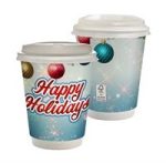 Custom 12 oz. Holiday Full Color Paper Cup with Lid
