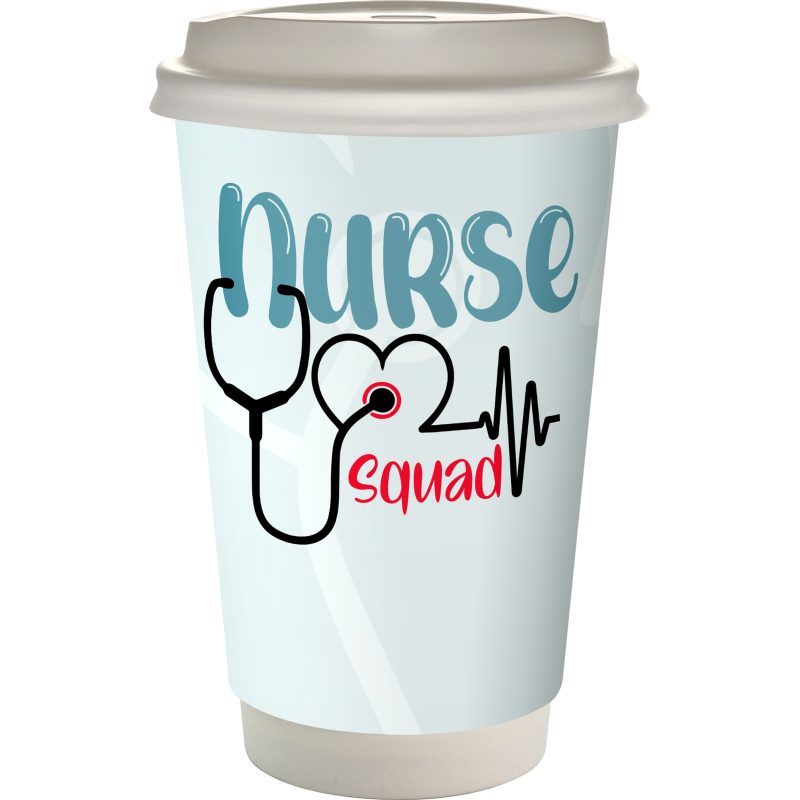 Custom 16 oz. Healthcare Full Color Paper Cup with Lid - 1