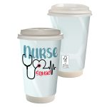 Custom 16 oz. Healthcare Full Color Paper Cup with Lid