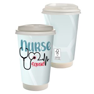 Custom 16 oz. Healthcare Full Color Paper Cup with Lid