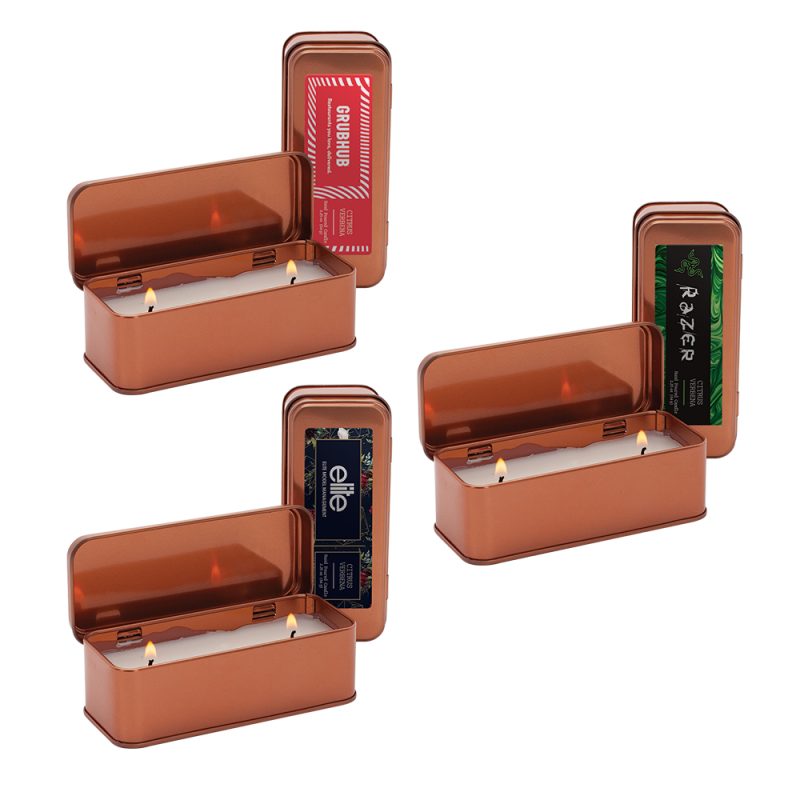 Custom 2.25 oz. Scented Copper Rectangular Candle - 3