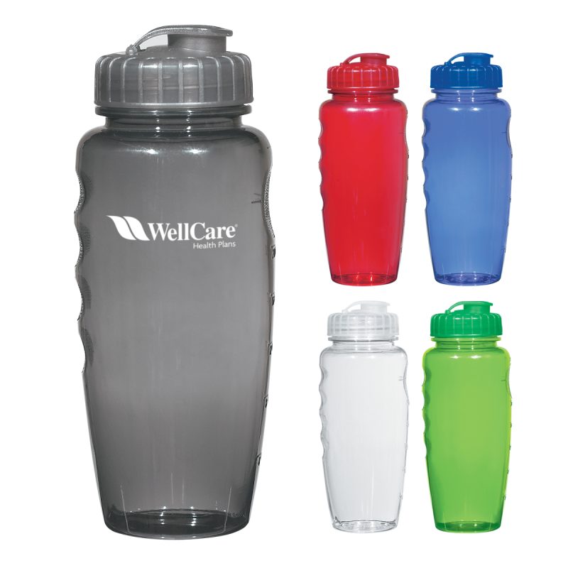 Custom 30 Oz. Poly-clear™ Gripper Bottle