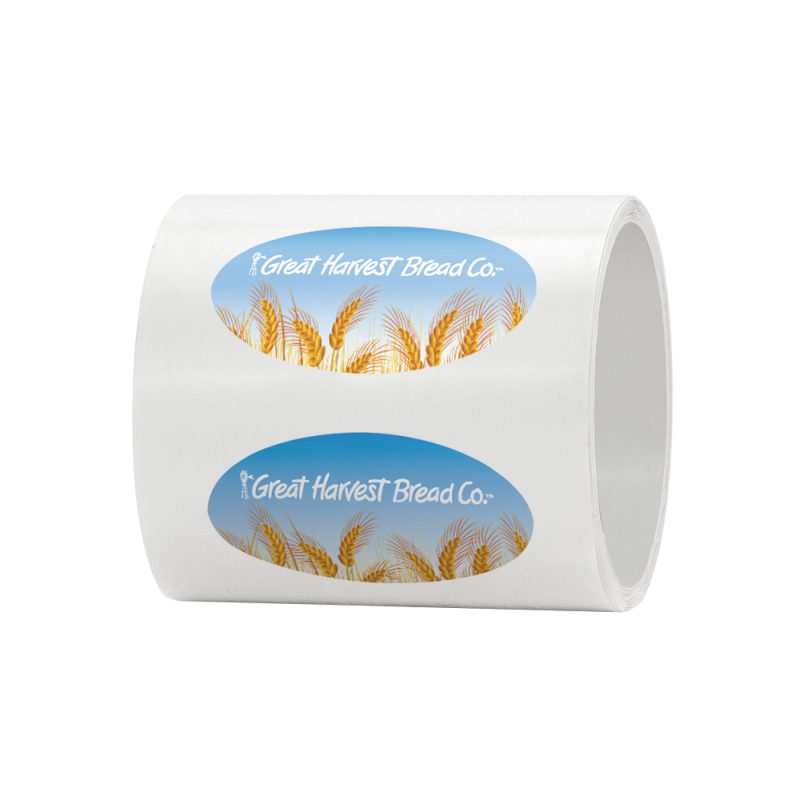 Custom 4" x 2" Oval Roll Labels - 1