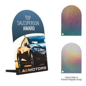 Custom Acrylic Award = Arch Rectangle 5"