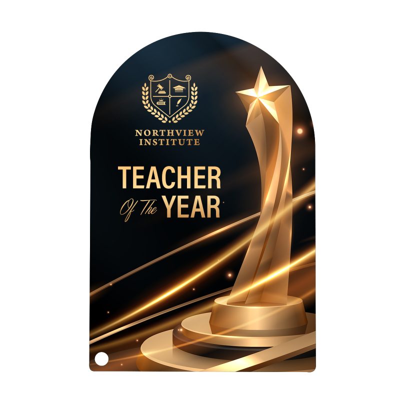 Custom Acrylic Award - Arch Rectangle 7" - 2