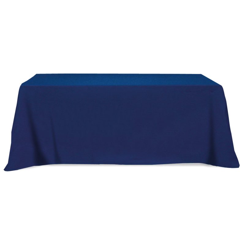 Custom Flat Poly/cotton 3-sided Table Cover - Fits 8' Standard Table - 3