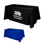 Custom Flat Polyester 4-sided Table Cover - Fits 6' Standard Table