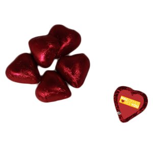Custom Individually Wrapped Chocolate Hearts