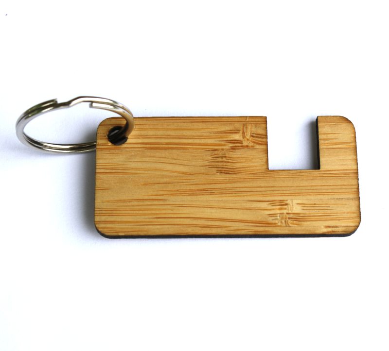 Keychain-Bamboo-Phone-Stand-KEYCHAIN-STAND-CB Custom Keychain Bamboo Phone Stand