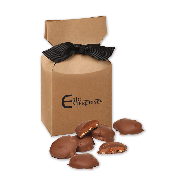 Kraft-Premium-Delights-Gift-Box-wCaramel-Pecan-Clusters-KPD123 Custom Kraft Premium Delights Gift Box w/Caramel Pecan Clusters