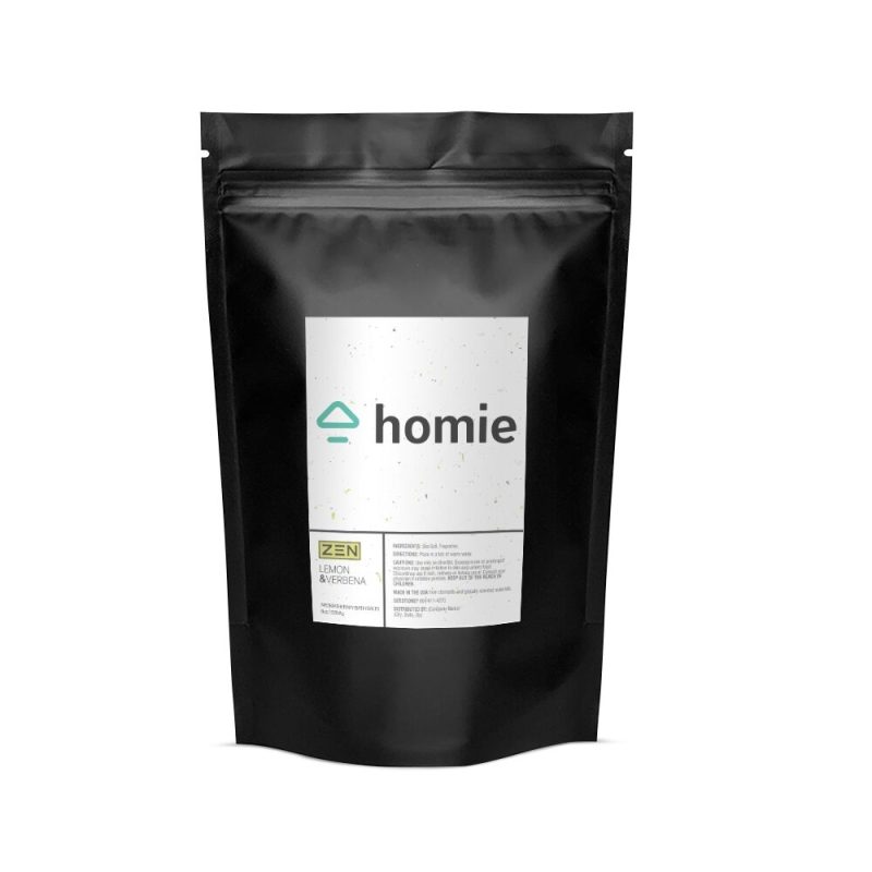 Custom Lemon Verbena Bath Salts in Black Stand-Up Pouch