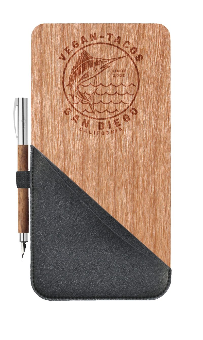 Custom Restaurant Wood Vegan Leather Bill/Check Presenter (CHEHALIS) - 4