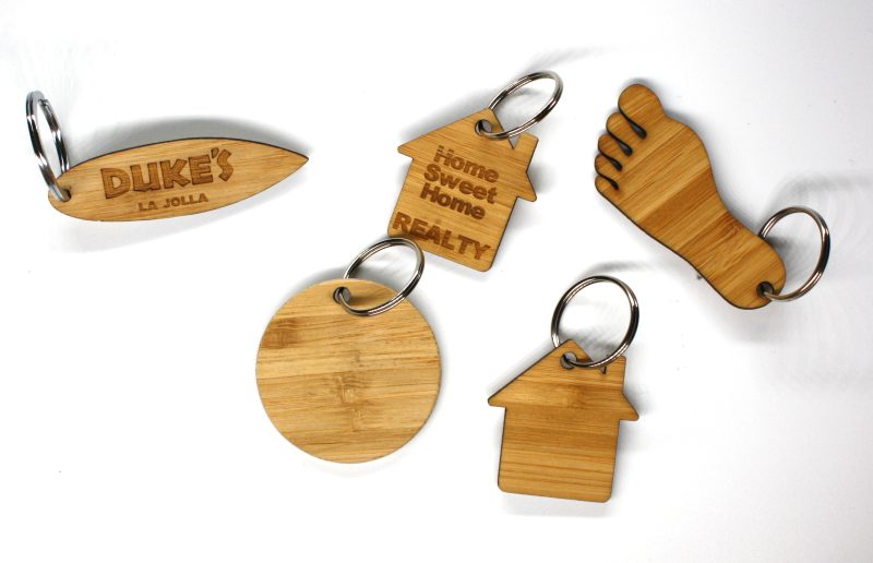 Custom Small Wooden Keychain in Solid Bamboo (MIDDLEFORK) - 4