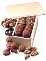 Custom Wooden Collector's Box w/English Butter Toffee & Caramel Pecan Clusters - 1