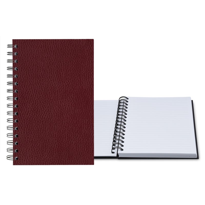 Custom 5.25" x 8.25" Premium Leather Spiral Journal - 2