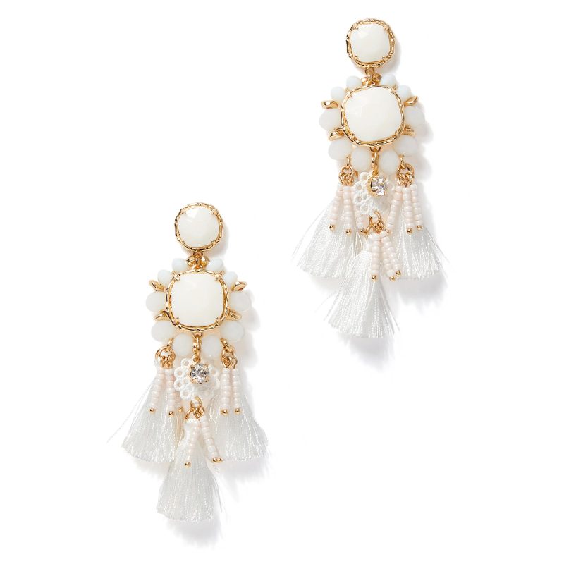 Custom Lilly Pulitzer Waterside Earrings - Resort White