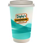 Custom 16 oz. Full Color Groovy Paper Cup With Lid - 4