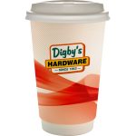 Custom 16 oz. Full Color Groovy Paper Cup With Lid - 6