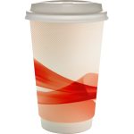 Custom 16 oz. Full Color Groovy Paper Cup With Lid - 7