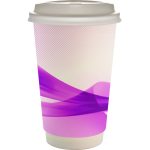 Custom 16 oz. Full Color Groovy Paper Cup With Lid - 9