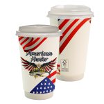 Custom 16 oz. Full Color Patriotic Paper Cup With Lid