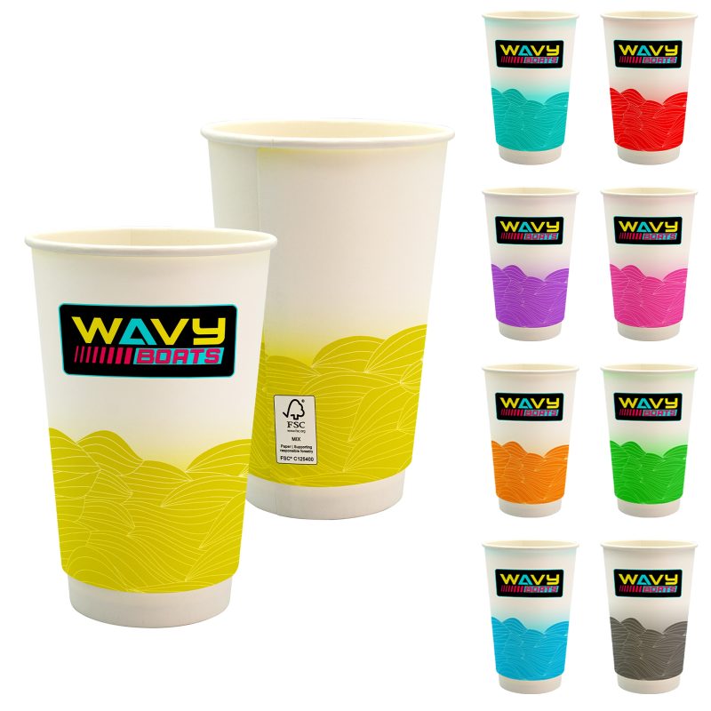 Custom 16 oz. Full Color Turbulent Waves Paper Cup