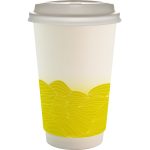 Custom 16 oz. Full Color Turbulent Waves Paper Cup With Lid - 3