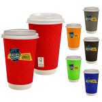 Custom 16 oz. Full Color Wave Paper Cup With Lid