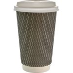 Custom 16 oz. Full Color Wave Paper Cup With Lid - 9