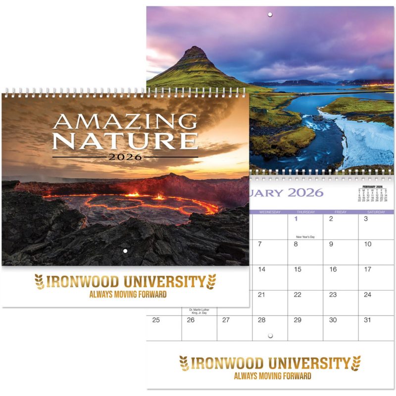 Custom Amazing Nature Spiral Wall Calendar