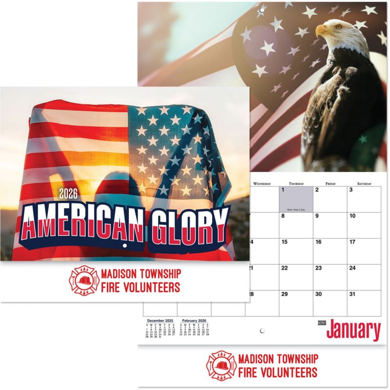 American-Glory-Stapled-Wall-Calendar-DC3075 Custom American Glory Stapled Wall Calendar