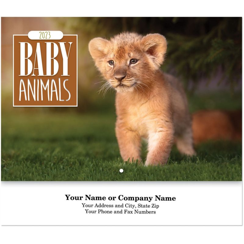 Custom Baby Animals Stapled Wall Calendar - 1