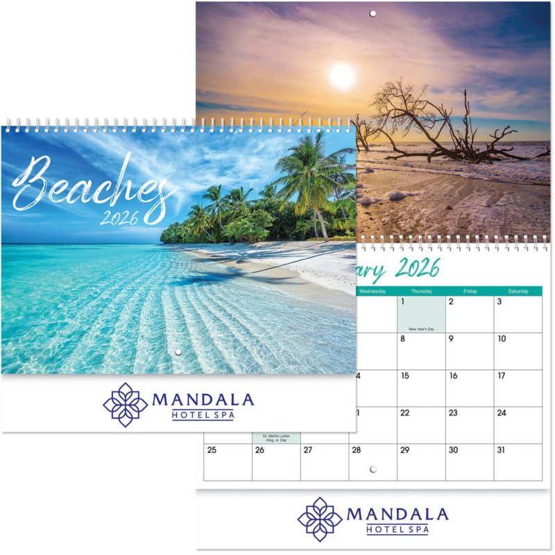 Beaches-Wall-Cal-Spiral-DC3560 Custom Beaches Wall Cal Spiral